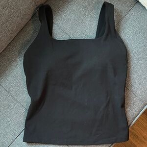 FLX Travel Leisure Solid Black Sleeveless Tank Top Gym Active Shelf Bra S